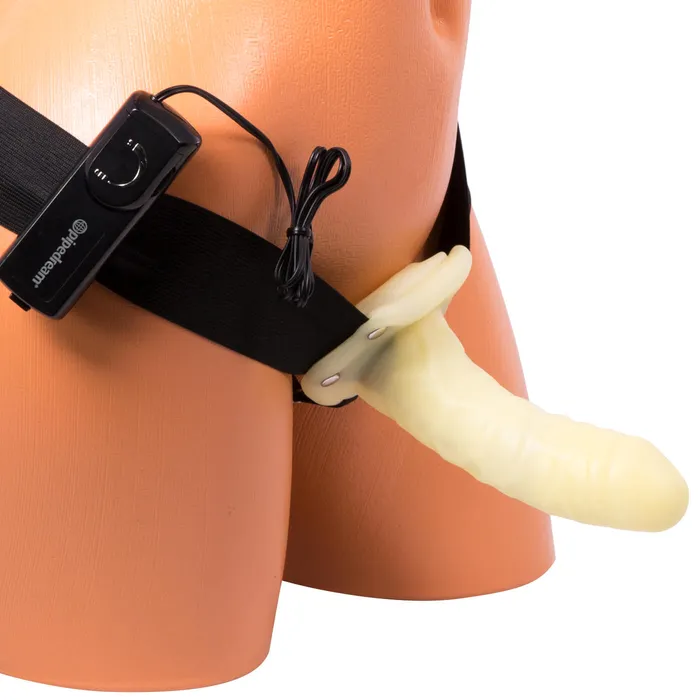 Female Sex Toys Fetish Fantasy Unisex Hollow 6 Inch Vibrating StrapOn Pipedream