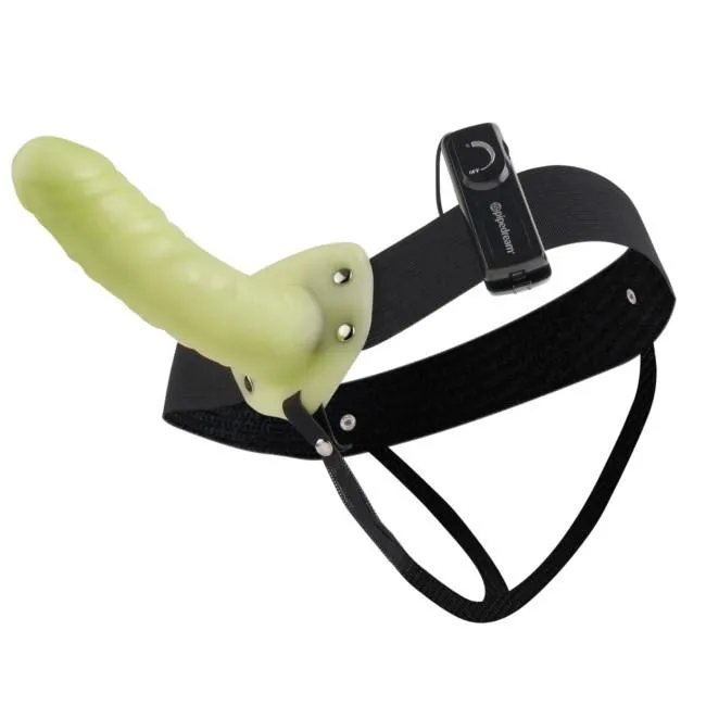 Female Sex Toys Fetish Fantasy Unisex Hollow 6 Inch Vibrating StrapOn Pipedream