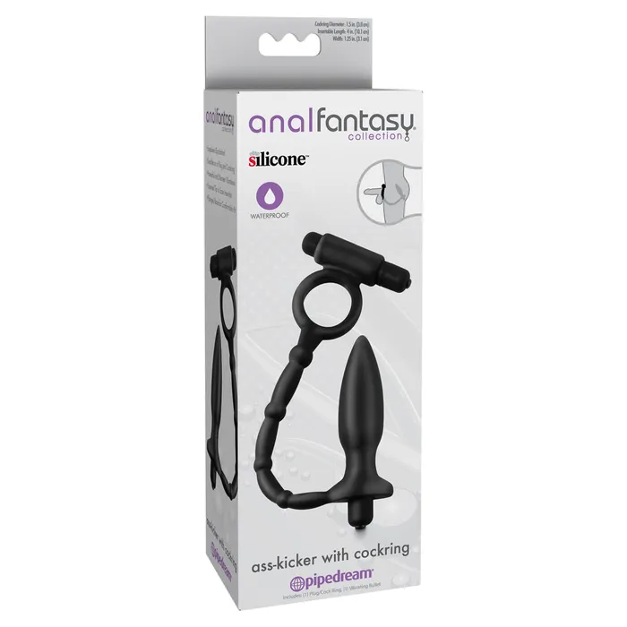 Anal Fantasy Collection AssKicker Vibrating Butt Plug Cock Ring Pipedream Male Sex Toys