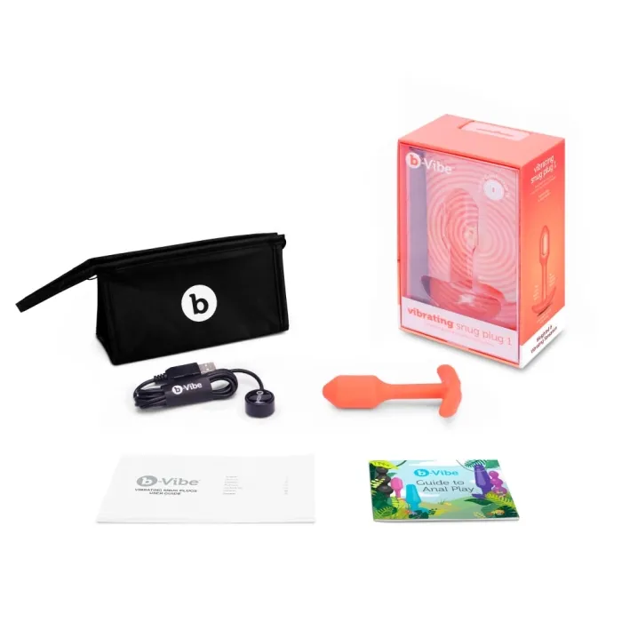 bVibe Male Sex Toys VIBRATING SNUG PLUG S ORANGE
