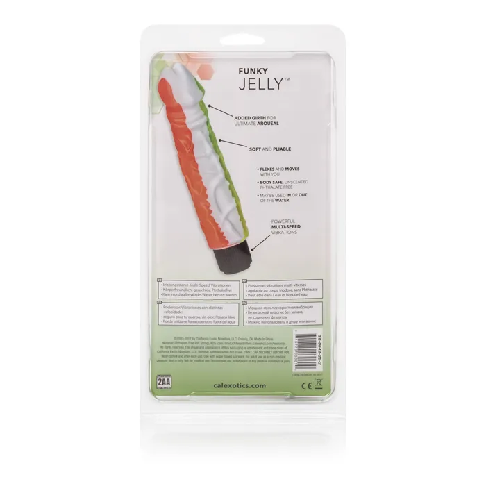 CalExotics Funky Jelly Vibe 8 Inches Orangegreen Vibrators CalExotics Funky Jelly Vibe 8 Inches Orangegreen Vibrators