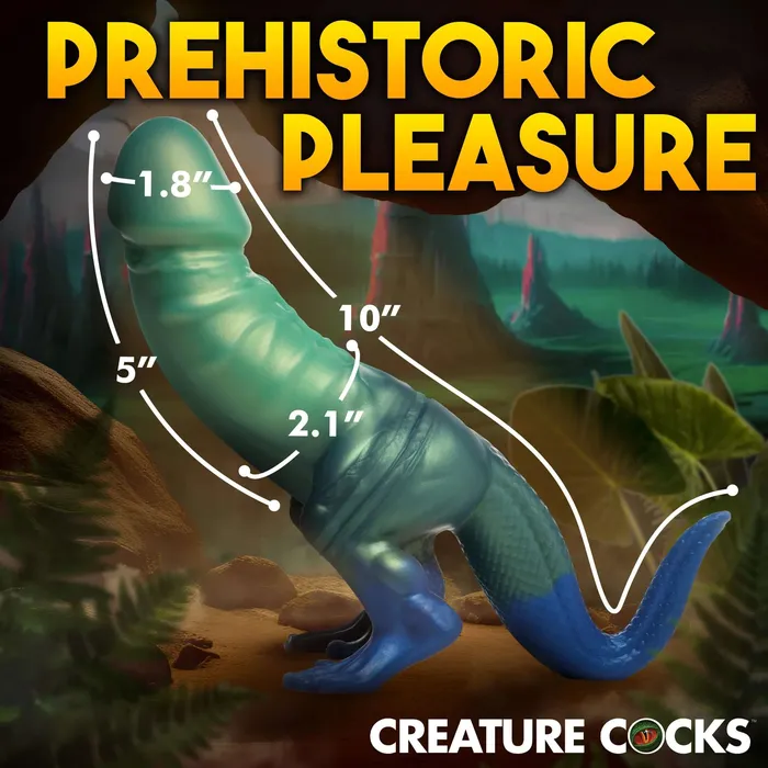 XR Brands Creature Cocks Dildos Jurassic Cock Dinosaur Silicone Dildo Greenblue XR Brands Creature Cocks Dildos Jurassic Cock Dinosaur Silicone Dildo Greenblue