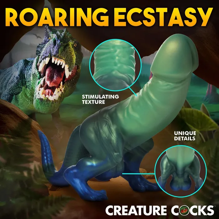 XR Brands Creature Cocks Dildos Jurassic Cock Dinosaur Silicone Dildo Greenblue XR Brands Creature Cocks Dildos Jurassic Cock Dinosaur Silicone Dildo Greenblue