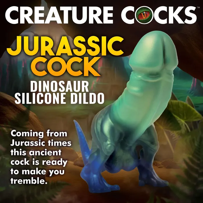 XR Brands Creature Cocks Dildos Jurassic Cock Dinosaur Silicone Dildo Greenblue XR Brands Creature Cocks Dildos Jurassic Cock Dinosaur Silicone Dildo Greenblue