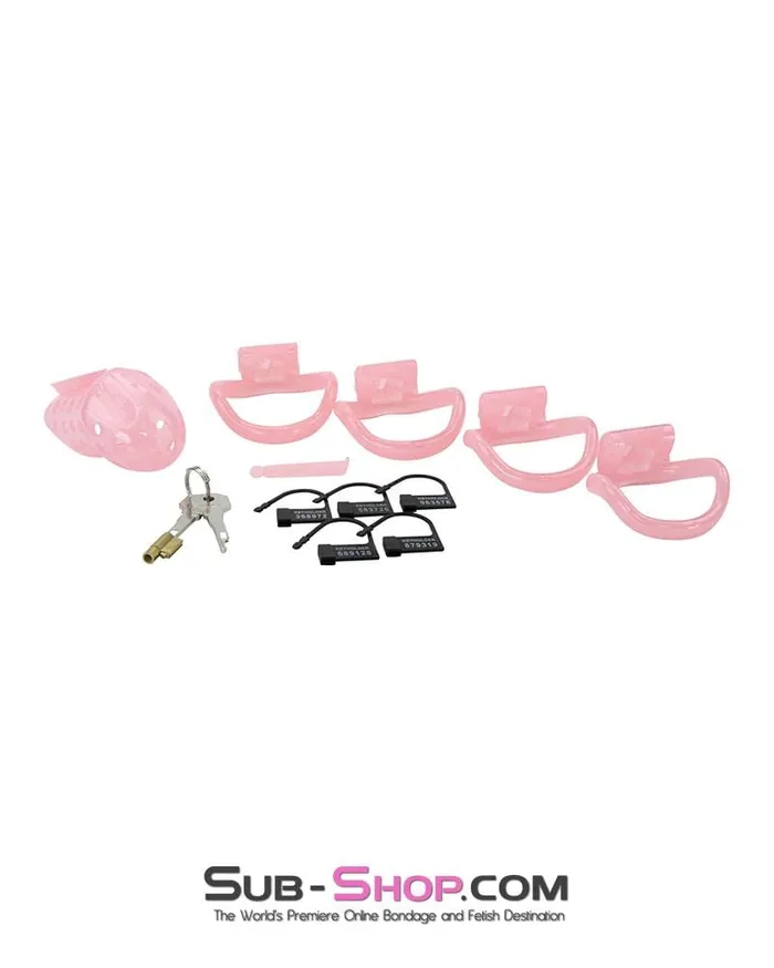 1432AR Sissy Boy Toy Pink High Security Pin Tumbler Locking Cock Cage Chastity MEGA Deal Aria Male Sex Toys