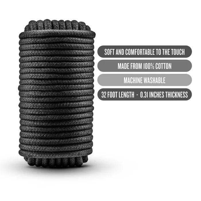 Blush Anal Temptasia Bondage Rope 32 Feet Black Blush Anal Temptasia Bondage Rope 32 Feet Black