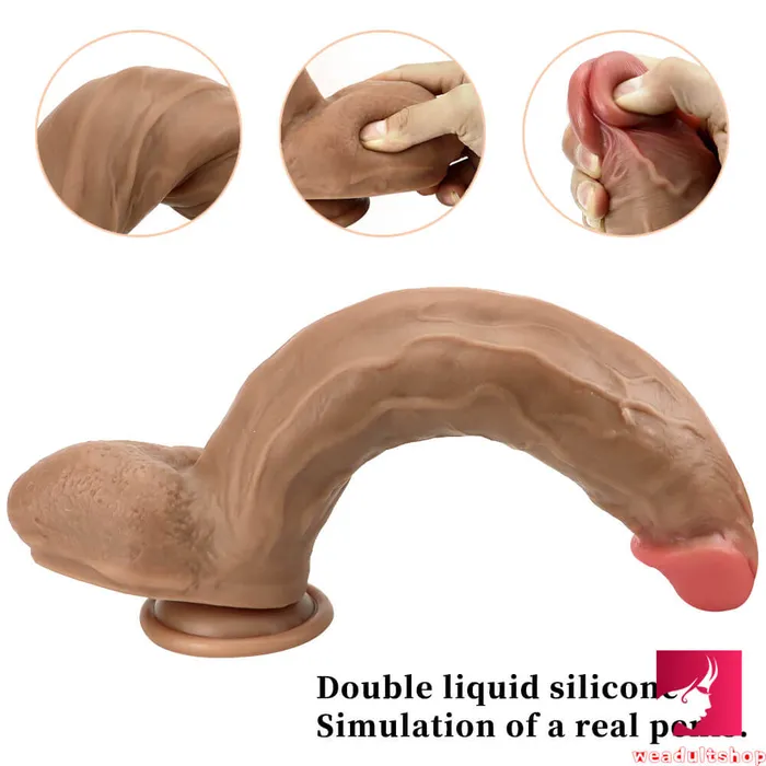 Female Sex Toys 122in Big Realistic Soft Silicone Double Layer Dildo With Suction Cup Weadultshop