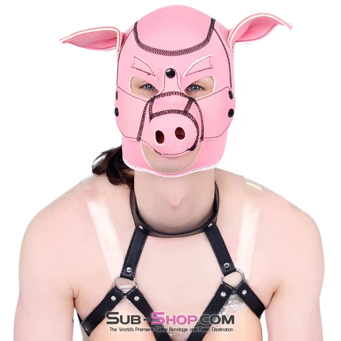 Moonwell Couples 7784M Serve Me Pig Bondage Hood with Snap Off Nose