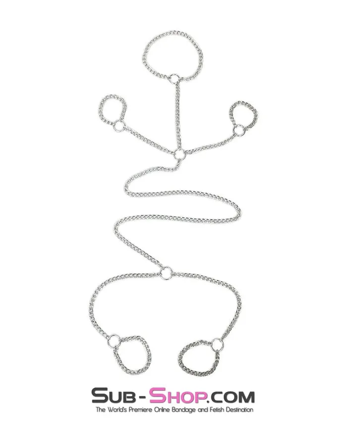 Moonwell Couples 9948M Bondage Serving Girl Jeweled Collar to Wrist To Ankle Chains