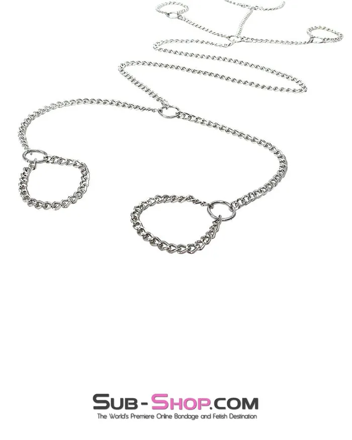 Moonwell Couples 9948M Bondage Serving Girl Jeweled Collar to Wrist To Ankle Chains